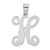 Image of Sterling Silver Rhodium-plated Letter H Initial Pendant XNA518SS/H
