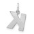 Image of Sterling Silver Rhodium-plated Letter K Initial Charm XNA1337SS/K