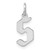 Image of Sterling Silver Rhodium-plated Letter S Initial Charm XNA1335SS/S