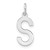 Sterling Silver Rhodium-plated Letter S Initial Charm XNA1336SS/S