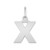 Image of Sterling Silver Rhodium-plated Letter X Initial Charm XNA1337SS/X