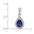 Sterling Silver Rhodium-plated Blue and Clear CZ Pendant QP5247SEP