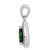 Image of Sterling Silver Rhodium-plated Green and Clear CZ Pendant QP5247MAY
