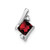 Image of 14K White Gold Cushion Garnet and Diamond Chain Slide Pendant PM7398-GA-002-WA