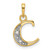 Image of 14K Yellow Gold with Rhodium Diamond Letter C Initial Pendant YC1541C