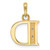 Image of 14K Yellow Gold with Rhodium Diamond Letter D Initial Pendant YC1541D