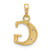 Image of 14K Yellow Gold with Rhodium Diamond Letter G Initial Pendant YC1541G