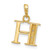 Image of 14K Yellow Gold with Rhodium Diamond Letter H Initial Pendant YC1541H