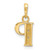 Image of 14K Yellow Gold with Rhodium Diamond Letter P Initial Pendant YC1541P