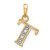 Image of 14K Yellow Gold with Rhodium Diamond Letter T Initial Pendant YC1541T
