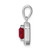 Image of Sterling Silver Rhodium-plated Clear CZ and Square Red CZ Pendant QP5265JUL