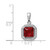 Image of Sterling Silver Rhodium-plated Clear CZ and Square Red CZ Pendant QP5265JUL
