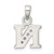 Sterling Silver CZ Letter N Initial Pendant