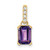 Image of 14K Yellow Gold Amethyst and Diamond Pendant