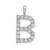 14k White Gold Large Initial B Diamond Pendant