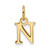 Image of 14k Yellow Gold Cutout Letter N Initial Charm XNA1466Y/N
