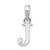 Image of Sterling Silver Polished Block Initial -J- Pendant