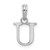 Image of Sterling Silver Polished Block Initial -U- Pendant