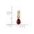 Image of 10k Yellow Gold Pear Created Ruby and Diamond Pendant