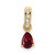 Image of 10k Yellow Gold Pear Created Ruby and Diamond Pendant