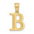 Image of 10k Yellow Gold Polished Etched Letter B Initial Pendant