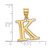 Image of 10k Yellow Gold Polished Etched Letter K Initial Pendant