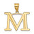 10k Yellow Gold Polished Etched Letter M Initial Pendant