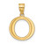Image of 10k Yellow Gold Polished Etched Letter O Initial Pendant