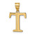 Image of 10k Yellow Gold Polished Etched Letter T Initial Pendant