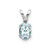 Image of 14K White Gold Diamond and Aquamarine Birthstone Pendant