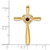 Image of 14K Yellow Gold Garnet Cross w/Heart Chain Slide Pendant