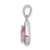 Image of Sterling Silver Rhodium-plated Pink and Clear CZ Pendant