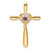 Image of 14K Yellow Gold Amethyst Cross w/Heart Chain Slide Pendant