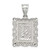 Image of Sterling Silver Square Diamond-cut Letter E Initial Pendant