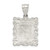 Image of Sterling Silver Square Diamond-cut Letter F Initial Pendant