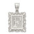 Image of Sterling Silver Square Diamond-cut Letter F Initial Pendant