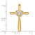Image of 14K Yellow Gold Aquamarine Cross w/Heart Chain Slide Pendant