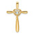 Image of 14K Yellow Gold Aquamarine Cross w/Heart Chain Slide Pendant
