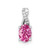 Image of 14K White Gold Oval Created Pink Sapphire and Diamond Pendant