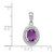 Image of Sterling Silver Rhodium-plated Polished Amethyst and CZ Pendant