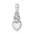 Image of Sterling Silver Rhodium-plated Polished Aquamarine Heart Pendant