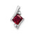 Image of 14K White Gold Cushion Created Ruby and Diamond Chain Slide Pendant