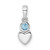 Image of Sterling Silver Rhodium-plated Polished LS Blue Topaz Heart Pendant