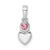 Image of Sterling Silver Rhodium-plated Polished Pink Tourmaline Heart Pendant