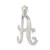 Image of Sterling Silver Polished & Textured Letter A Initial Chain Slide Pendant