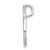 Image of Sterling Silver Polished & Textured Letter D Initial Chain Slide Pendant