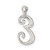 Image of Sterling Silver Polished & Textured Letter E Initial Chain Slide Pendant