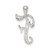 Image of Sterling Silver Polished & Textured Letter F Initial Chain Slide Pendant