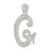 Image of Sterling Silver Polished & Textured Letter G Initial Chain Slide Pendant