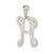 Image of Sterling Silver Polished & Textured Letter H Initial Chain Slide Pendant